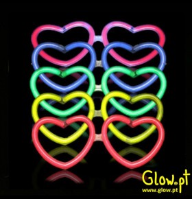 Óculos Glow Coração (Pack 25)