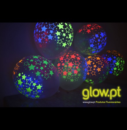 Balões Latex Estrelas Neon ( Pack 4 ) 30cm