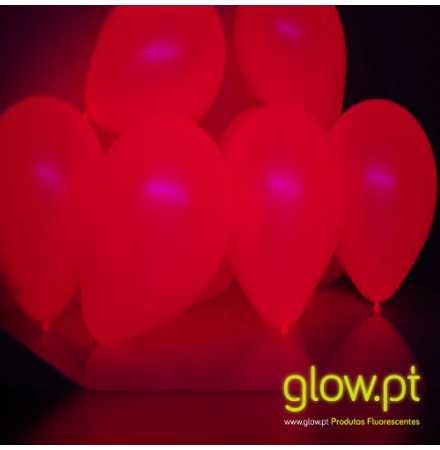 Balões Fluorescentes Vermelho 20cm ( Pack 10 )