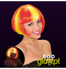 Peruca Laranja e Amarela Neon