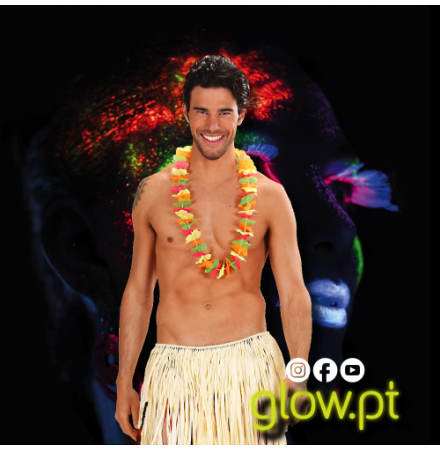Colar Hawaii Fluorescente Multicor