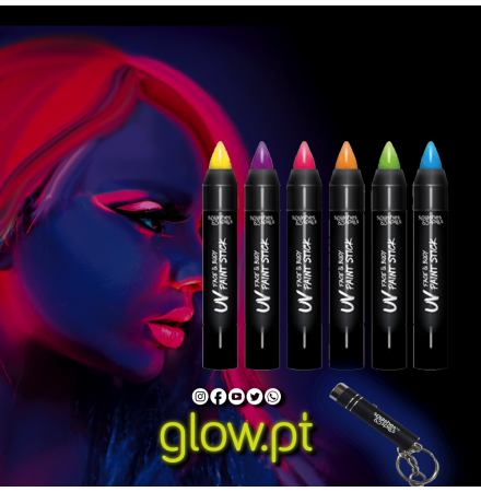Pack Lápis Body Paint ( 6 + Mini Lanterna )