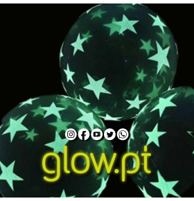 Balões Latex Estrelas Glow in the Dark